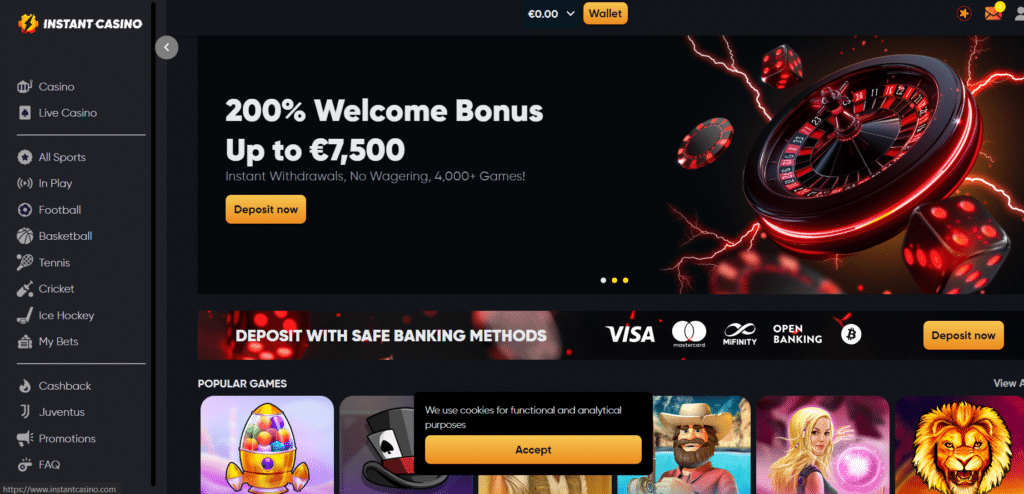 Instant Casino – Snelle Uitbetalingen en Zeer Hoge Limieten
