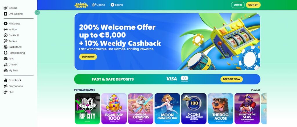 Samba Slots – Feestelijk Casino met Hoge Welkomstbonus